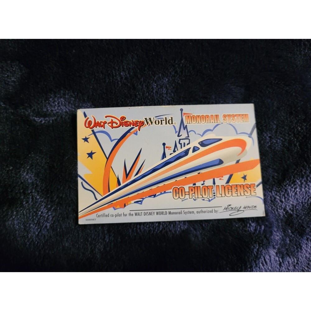 Walt Disney World Monorail System Co-Pilot License Mickey Mouse
